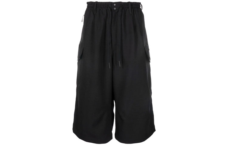 Y-3 FW21 Black Drawstring Casual Cargo Shorts HG8599