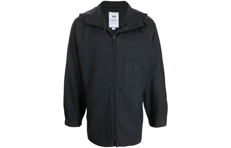 Y-3 FW21 Black Logo Hooded Jacket HB3414