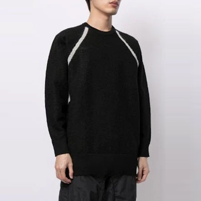 Y-3 FW21 블랙 로고 투톤 니트 풀오버 스웨터 GV0362 Lookbook Y-3 FW21 블랙 로고 투톤 니트 풀오버 스웨터 GV0362