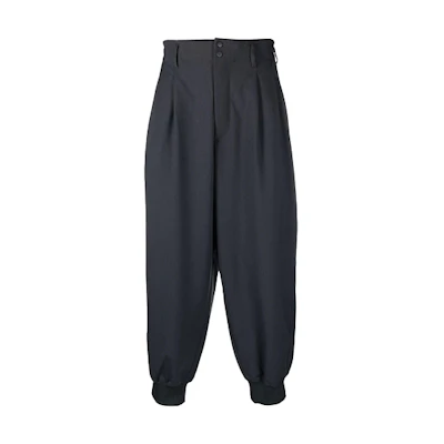 Y-3 FW21 Black Mid-Waist Ankle-Length Casual Balloon Pants HB3431