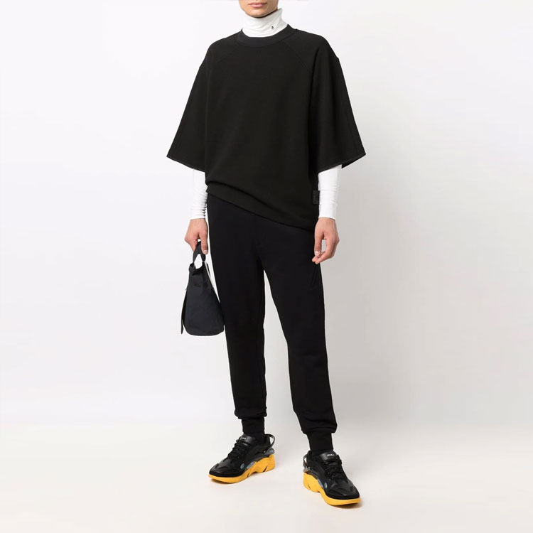 Lookbook Y-3 FW21 블랙 슬림핏 드로스트링 조거 팬츠 유니섹스 캐주얼 바지 HB3496