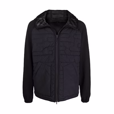 Y-3 FW21 Black Solid Color Hooded Jacket HB3470