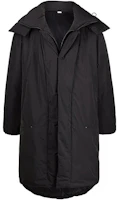 Y-3 FW21 Black Solid Color Long Down Jacket with Hood HB3335 Y-3 FW21 Black Solid Color Long Down Jacket with Hood HB3335