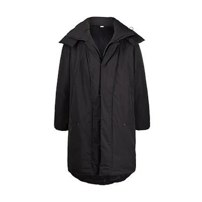 Y-3 FW21 Black Solid Color Long Down Jacket with Hood HB3335