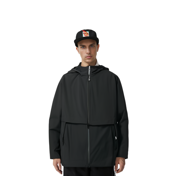 Cheap Y-3 FW21 Black Solid Zip-Up Hoodie Jacket GV6094
