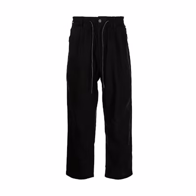 Y-3 FW21 Black Straight-Leg Pants with Side Zippers & Drawstring. HB3321