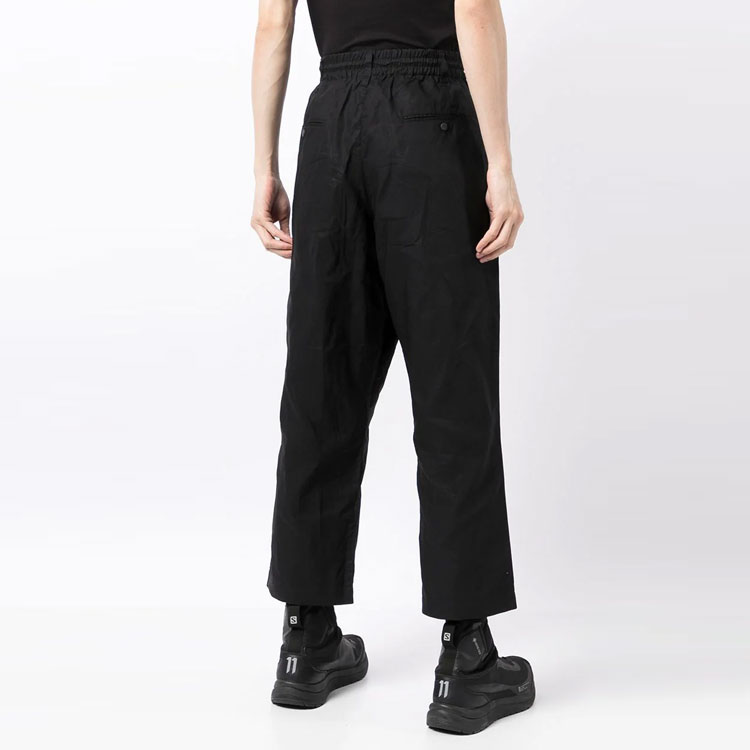 Purchase Y-3 FW21 블랙 스트레이트 팬츠 사이드 지퍼 및 드로스트링. HB3321
