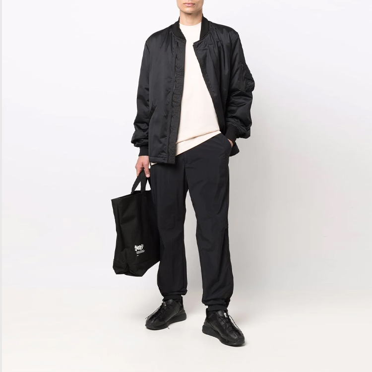 Lookbook Y-3 2021秋冬款彈性腰圍黑色運動長褲 HH8904