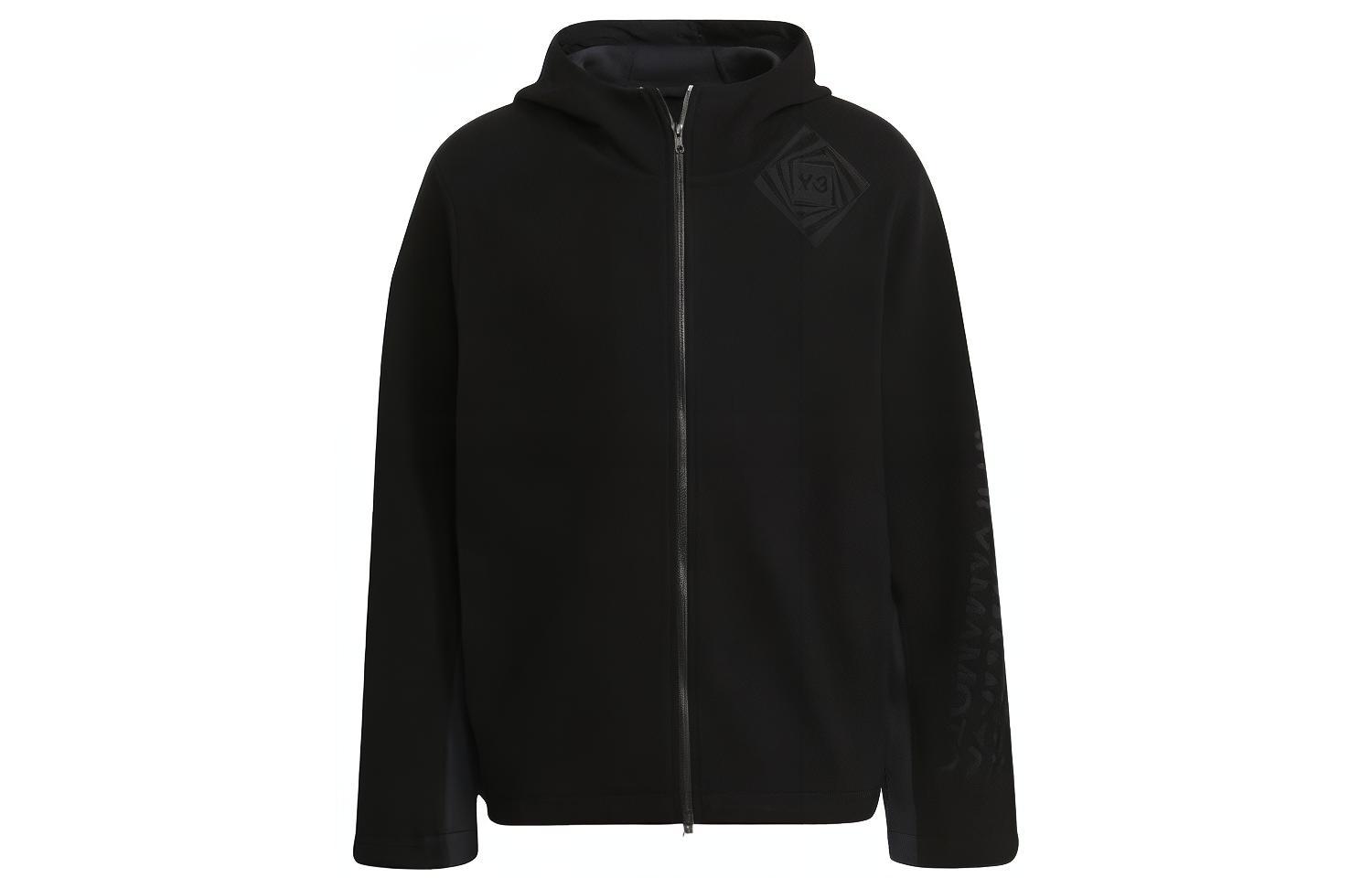 Order Y-3 FW21 刺繍入りカジュアルブラックフーディージャケット メンズ用. HB3344