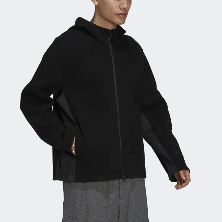 Purchase Y-3 FW21 刺繍入りカジュアルブラックフーディージャケット メンズ用. HB3344