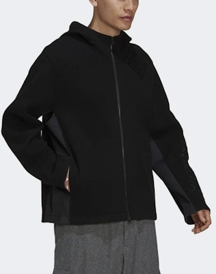 Y-3 FW21 刺繍入りカジュアルブラックフーディージャケット メンズ用. HB3344 Purchase Y-3 FW21 刺繍入りカジュアルブラックフーディージャケット メンズ用. HB3344