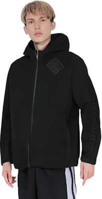 Y-3 FW21 刺繍入りカジュアルブラックフーディージャケット メンズ用. HB3344 Cheap Y-3 FW21 刺繍入りカジュアルブラックフーディージャケット メンズ用. HB3344