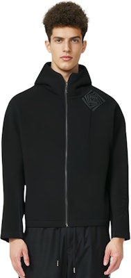 Y-3 FW21 刺繍入りカジュアルブラックフーディージャケット メンズ用. HB3344 1