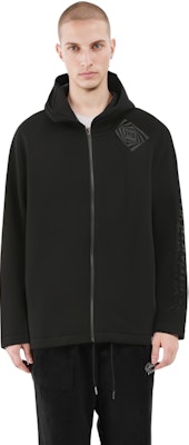 Y-3 FW21 刺繍入りカジュアルブラックフーディージャケット メンズ用. HB3344 2