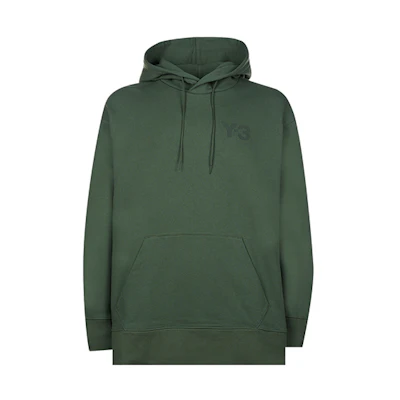 Y-3 FW21 Embroidered Logo Pullover Sweatshirt Dark Green HF7069