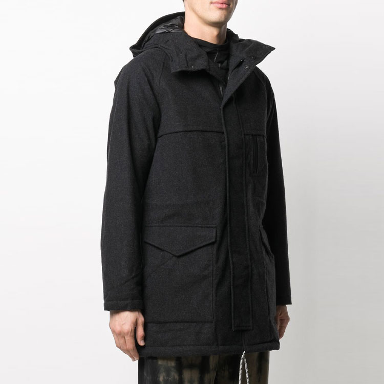 Purchase Y-3 FW21 GORE-TEX Waterproof Wool Hooded Parka Jacket Black Mens Winterwear GK4819