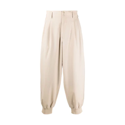 Y-3 FW21 Khaki Lantern Jogger Pants Mid-Waist Casual Cropped Fit HB3430