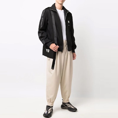 Y-3 FW21 Khaki Lantern Jogger Seluar Mid-Waist Kasual Potongan Cropped HB3430 Lookbook Y-3 FW21 Khaki Lantern Jogger Seluar Mid-Waist Kasual Potongan Cropped HB3430
