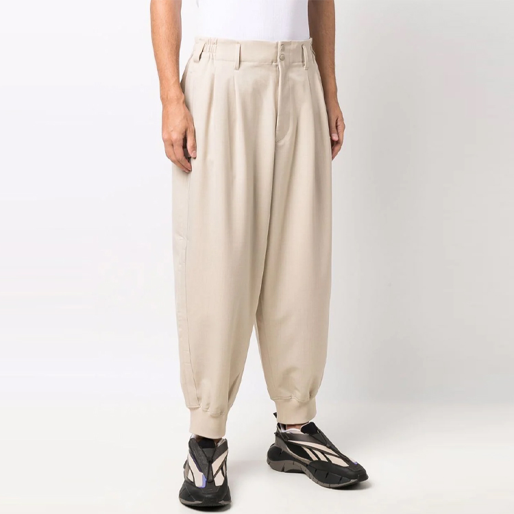 Purchase Y-3 FW21 Khaki Lantern Jogger Seluar Mid-Waist Kasual Potongan Cropped HB3430