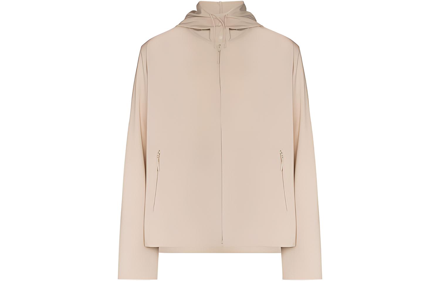 Y-3 FW21 Khaki Logo Zip-Up Drawstring Jacket. GV4136