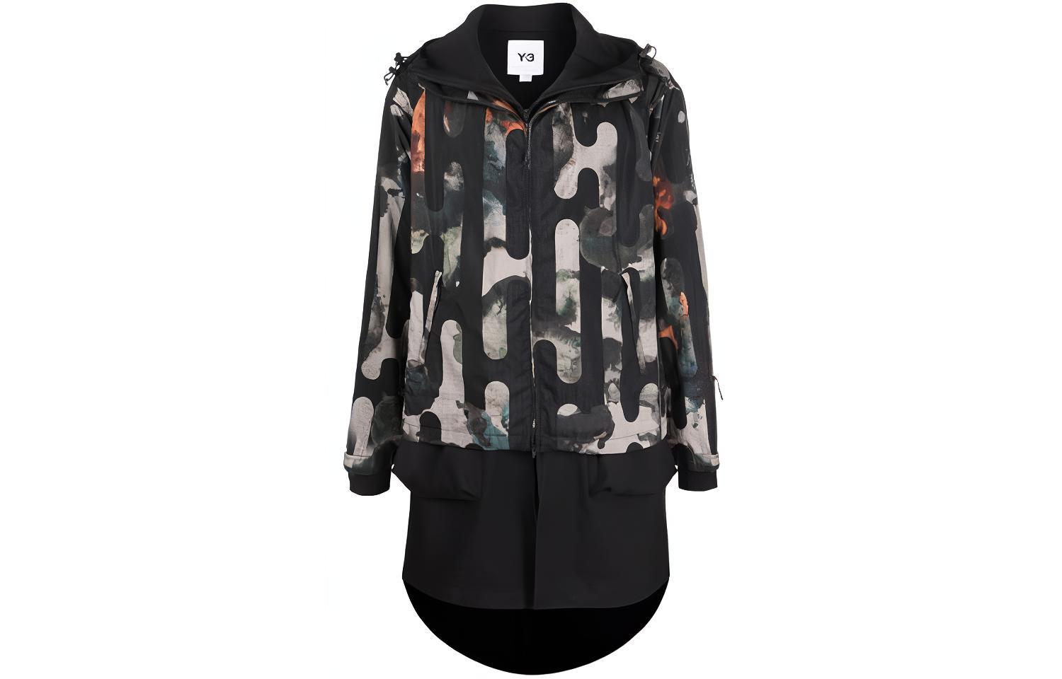 Y-3 FW21 Layered Effect Hoodie Jacket Black HB3325