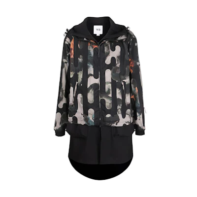 Y-3 FW21 Layered Effect Hoodie Jacket Black HB3325