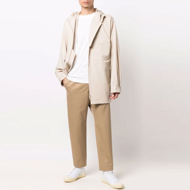 Y-3 FW21 Light Brown Logo Zip-Up Hoodie Jacket Casualwear. HB3413 圖 3