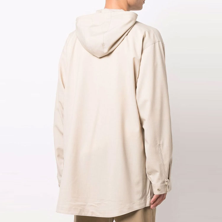Y-3 FW21 Light Brown Logo Zip-Up Hoodie Jacket Casualwear. HB3413 圖 4