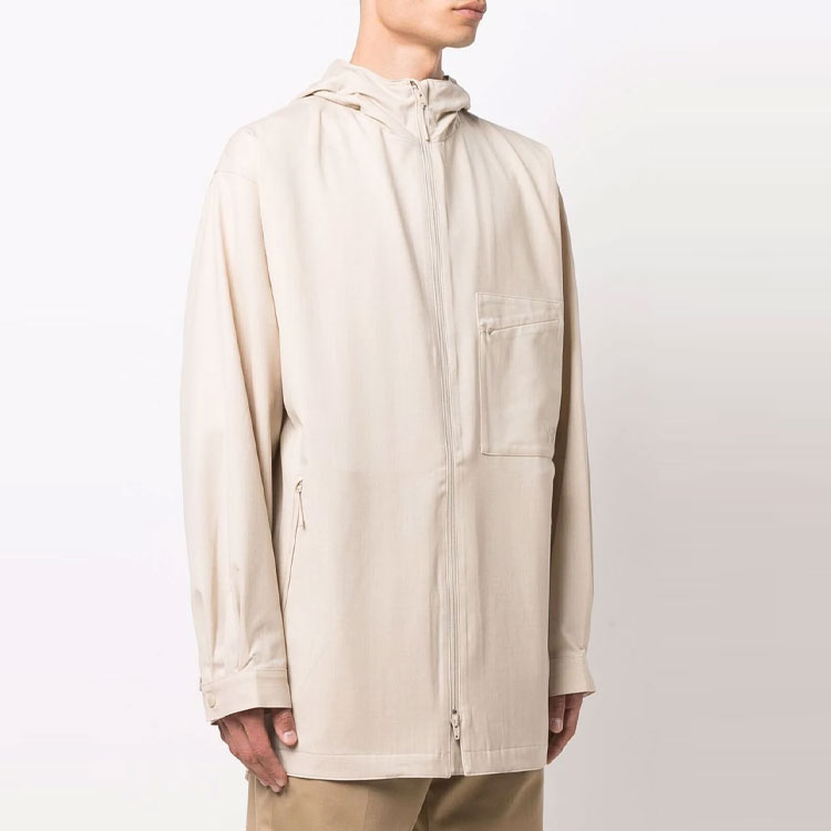 Y-3 FW21 Light Brown Logo Zip-Up Hoodie Jacket Casualwear. HB3413 圖 5
