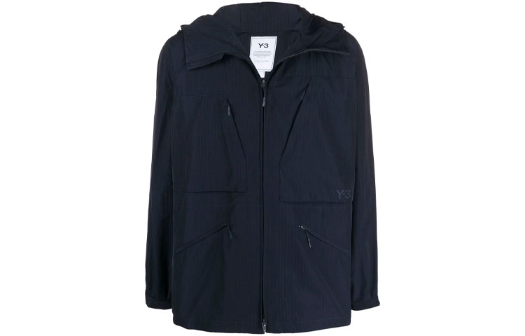 Y-3 FW21 Lightweight Grid Zip Windbreaker Navy Blue Jacket GV4232 圖 2