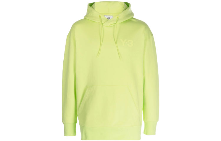 Y-3 FW21 Logo Hoodie Green Yellow Pullover Basics HB3446