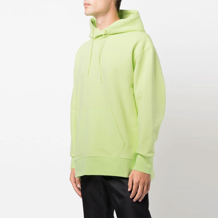 Shop Y-3 FW21 Logo Hoodie Green Yellow Pullover Basics HB3446