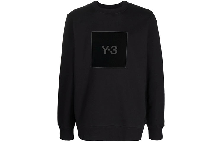 Y-3 FW21 Logo Print Crewneck Sweatshirt Black HB3324