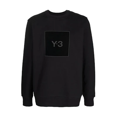 Y-3 FW21 Logo Print Crewneck Sweatshirt Black HB3324