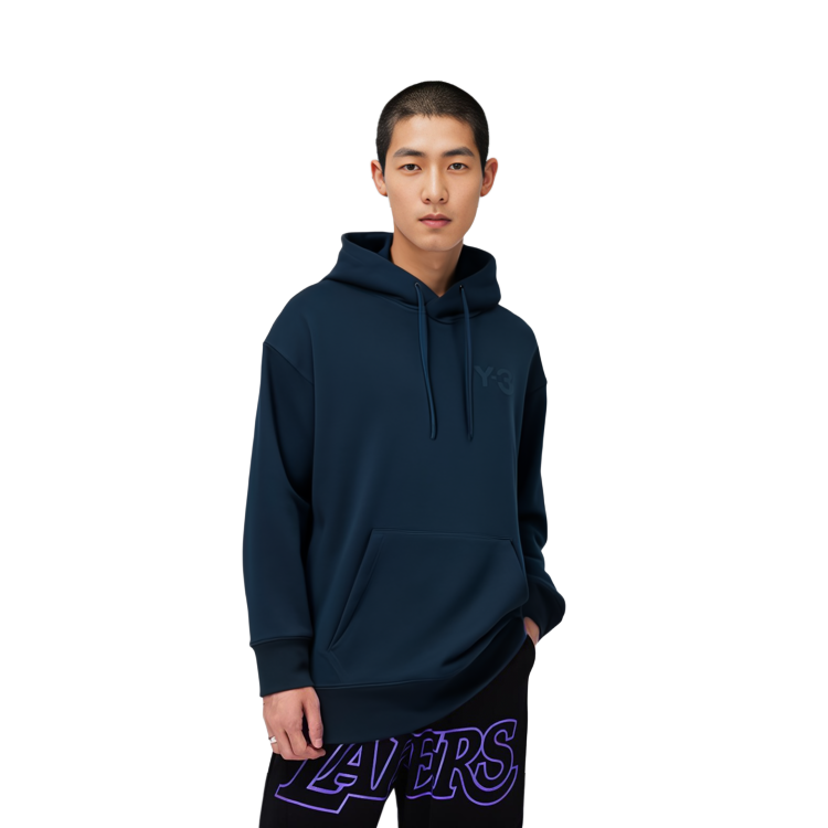 Y-3 FW21 Logo Pullover Hoodie Navy Fashion Sweatshirt. GV4200 圖 9