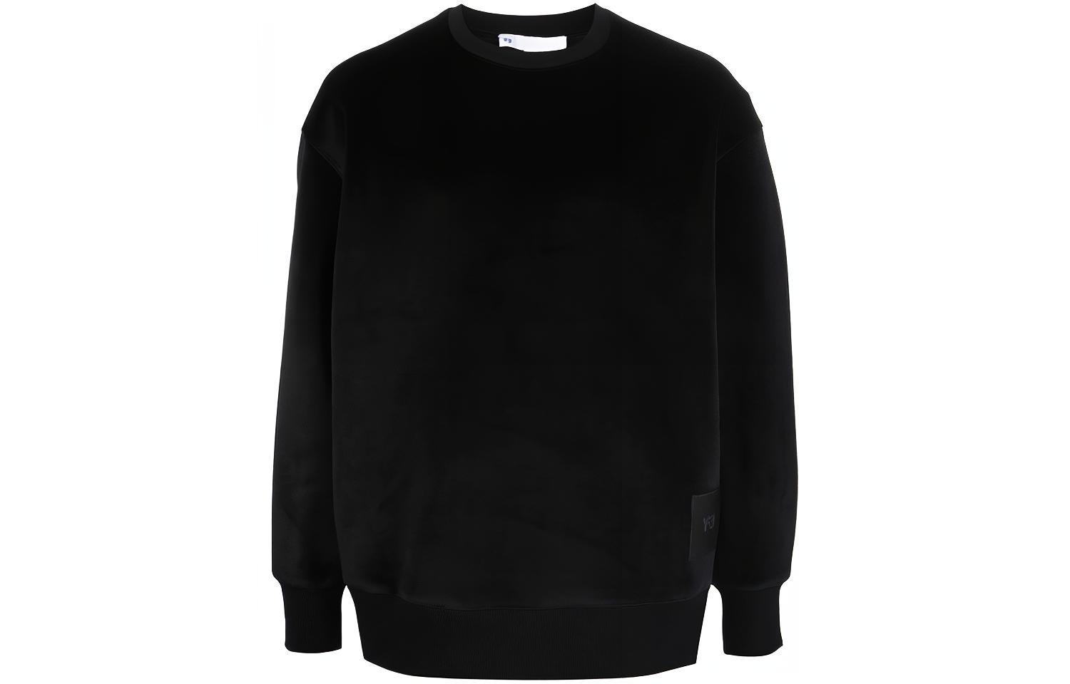 Y-3 FW21 Logo Velvet Crewneck Pullover Sweatshirt Unisex Black HB3339 圖 2