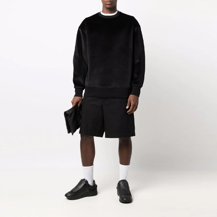 Y-3 FW21 Logo Velvet Crewneck Pullover Sweatshirt Unisex Black HB3339 圖 3