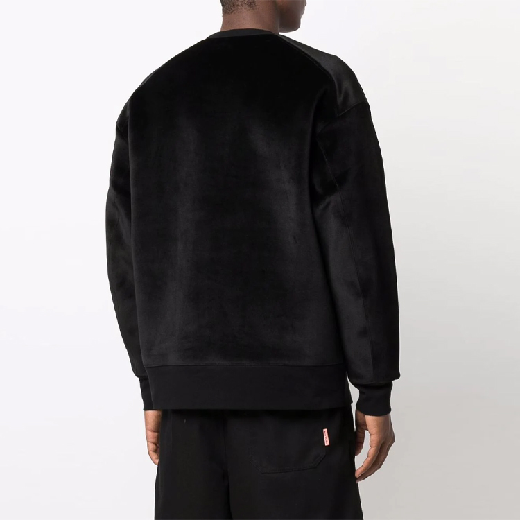 Y-3 FW21 Logo Velvet Crewneck Pullover Sweatshirt Unisex Black HB3339 圖 5