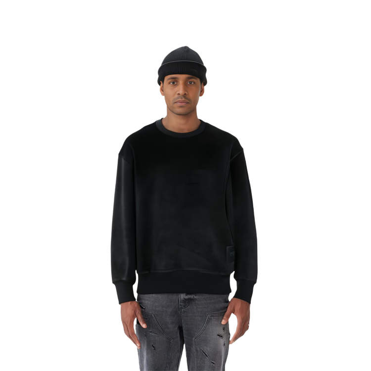 Y-3 FW21 Logo Velvet Crewneck Pullover Sweatshirt Unisex Black HB3339 圖 7