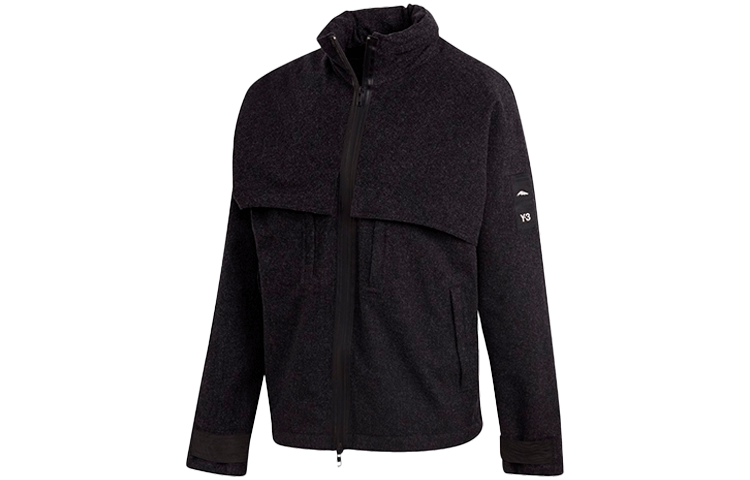 Y-3 FW21 Melton GTX Logo High-Collar Jacket Black GK4804