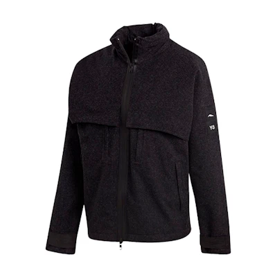 Y-3 FW21 Melton GTX Logo High-Collar Jacket Black GK4804