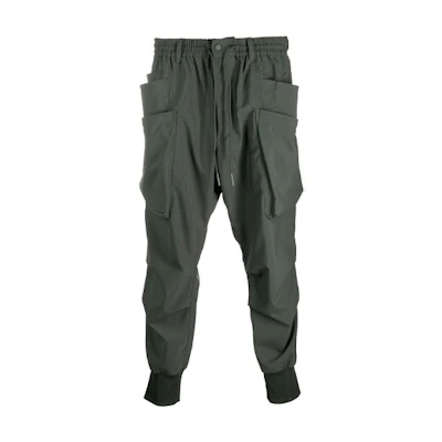 Y-3 FW21 Multi-Pocket Drawstring Jogger Pants Green Casual HB3427