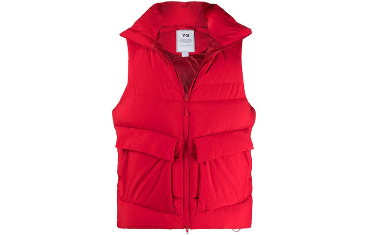 Y-3 FW21 Oversized Down Vest Red Fashion Outerwear HB6337