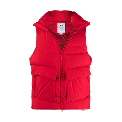 Y-3 FW21 Oversized Down Vest Red Fashion Outerwear HB6337