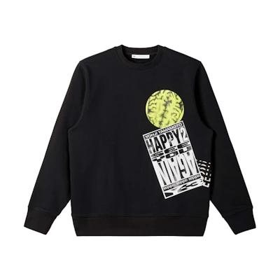 Y-3 FW21 Pattern Print Long Sleeve Crewneck Pullover Sweatshirt Black Men’s HF7068