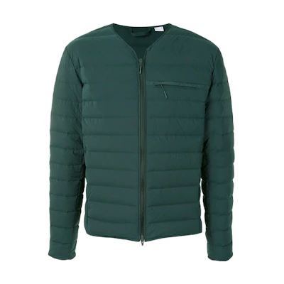 Y-3 FW21 Quilted Down Jacket with Back Logo Green Men GK4578