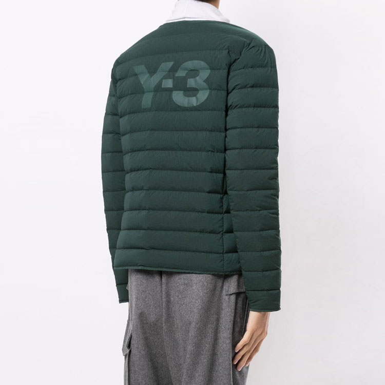 Y-3 FW21 Quilted Down Jacket with Back Logo Green Men GK4578 圖 4