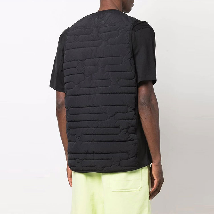 Shop Y-3 FW21 Rompi Quilted V-Neck Hitam HB3472