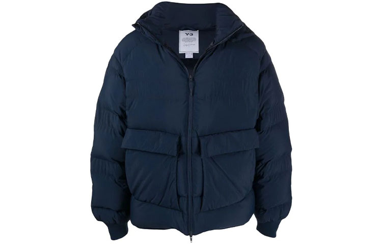 Y-3 FW21 Solid Color Puffer Down Jacket Winter Blue HB6338 圖 2