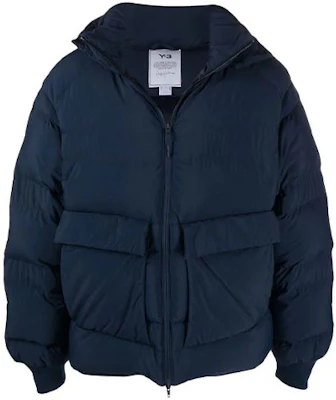 Y-3 FW21 Solid Color Puffer Down Jacket Winter Blue HB6338 Order Y-3 FW21 Solid Color Puffer Down Jacket Winter Blue HB6338
